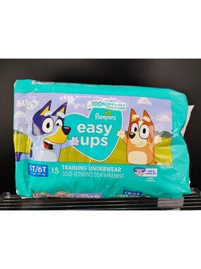 Pampers Easy Ups Training Underwear 5T/6T 15 Ct Bluey Design